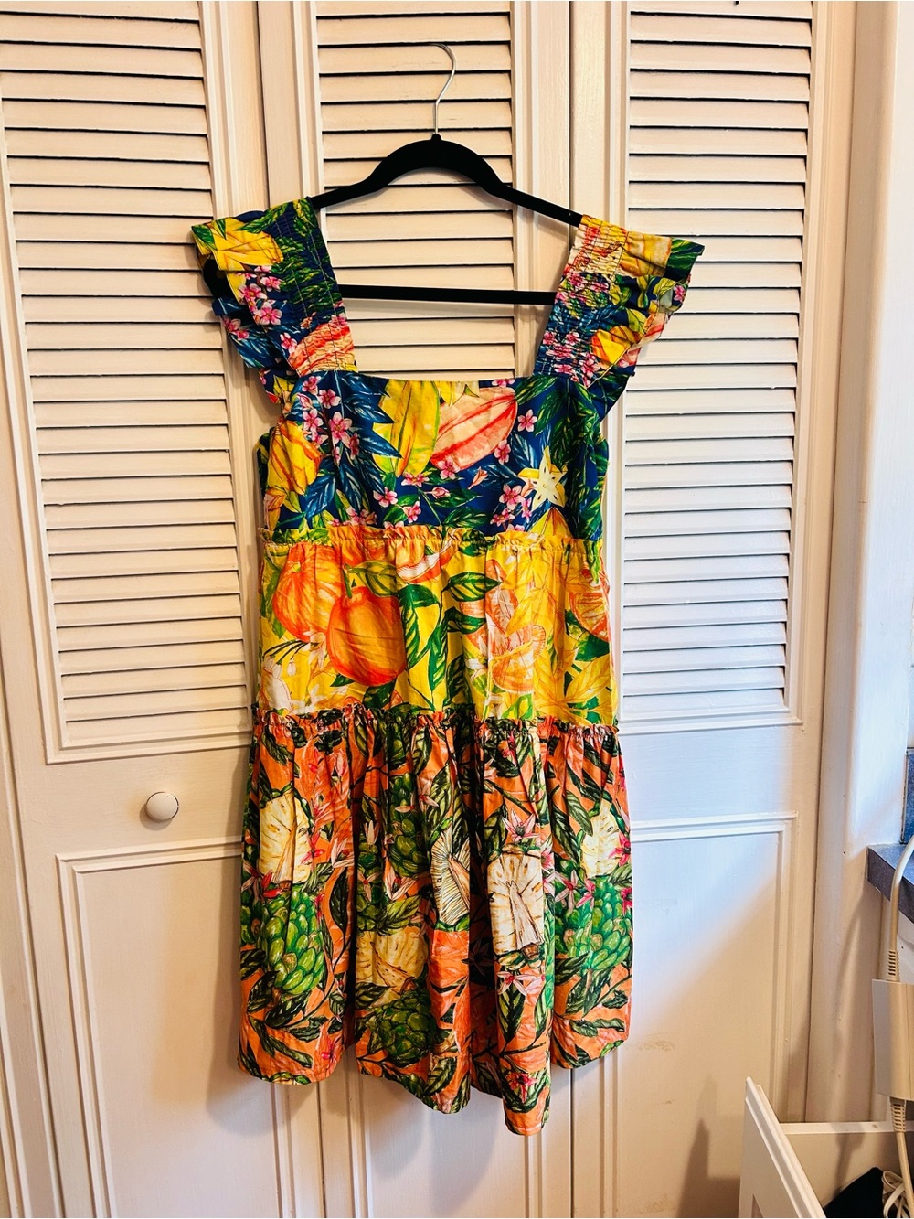 FARM Rio Multicolor Tropical Asymmetrical Ruffle Dress - Picture 1 of 4